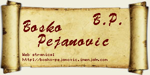 Boško Pejanović vizit kartica